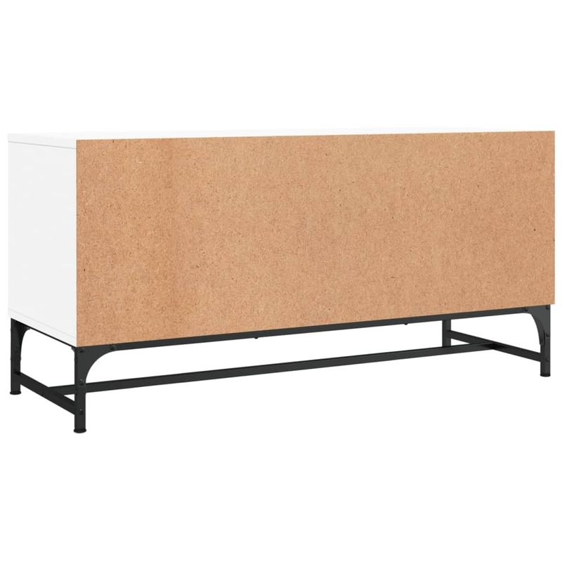 Casa si Gradina - Mobilier - Comode si corpuri - Comode - Comoda TV cu usi din sticla, alb, 102x37x50 cm - Infinity.ro