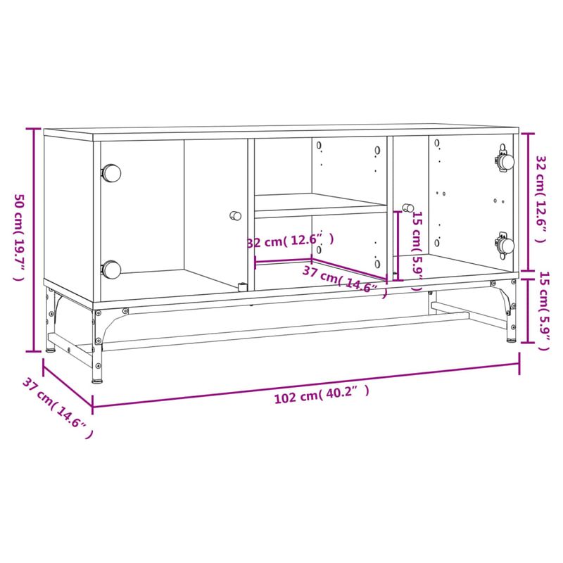 Casa si Gradina - Mobilier - Comode si corpuri - Comode - Comoda TV cu usi din sticla, alb, 102x37x50 cm - Infinity.ro