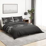 Casa si Gradina - Textile si covoare - Lenjerii de pat - Seturi de lenjerie - Set cu husa de pilota, alb și negru, 155x220 cm, bumbac - Infinity.ro