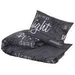Casa si Gradina - Textile si covoare - Lenjerii de pat - Seturi de lenjerie - Set cu husa de pilota, alb și negru, 155x220 cm, bumbac - Infinity.ro