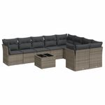 Casa si Gradina - Gradina si terasa - Mobilier exterior - Seturi mobila gradina - Set mobilier de gradina cu perne, 10 piese, gri, poliratan - Infinity.ro