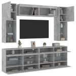 Casa si Gradina - Mobilier - Comode si corpuri - Comode - Set comode TV de perete cu lumini LED, 6 piese, gri beton - Infinity.ro