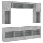 Casa si Gradina - Mobilier - Comode si corpuri - Comode - Set comode TV de perete cu lumini LED, 6 piese, gri beton - Infinity.ro