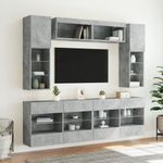 Casa si Gradina - Mobilier - Comode si corpuri - Comode - Set comode TV de perete cu lumini LED, 6 piese, gri beton - Infinity.ro