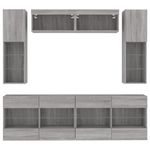 Casa si Gradina - Mobilier - Comode si corpuri - Comode - Set comode TV de perete cu lumini LED, 6 piese, gri beton - Infinity.ro
