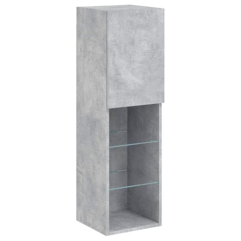 Casa si Gradina - Mobilier - Comode si corpuri - Comode - Set comode TV de perete cu lumini LED, 6 piese, gri beton - Infinity.ro