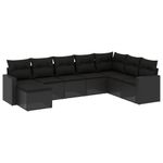 Casa si Gradina - Gradina si terasa - Mobilier exterior - Seturi mobila gradina - Set mobilier de gradina cu perne, 8 piese, negru, poliratan - Infinity.ro