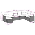 Casa si Gradina - Gradina si terasa - Mobilier exterior - Seturi mobila gradina - Set mobilier de gradina cu perne, 8 piese, negru, poliratan - Infinity.ro