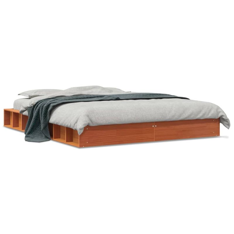 Casa si Gradina - Mobilier - Paturi si accesorii - Paturi - Cadru de pat, maro ceruit, 160x200 cm, lemn masiv de pin - Infinity.ro