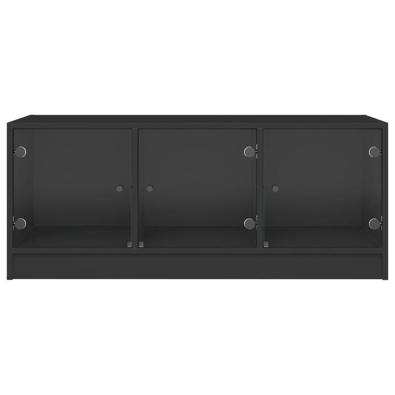 Casa si Gradina - Mobilier - Mese si birouri - Masute de cafea - Masuta de cafea cu usi din sticla, negru, 102x50x42 cm - Infinity.ro