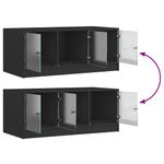 Casa si Gradina - Mobilier - Mese si birouri - Masute de cafea - Masuta de cafea cu usi din sticla, negru, 102x50x42 cm - Infinity.ro