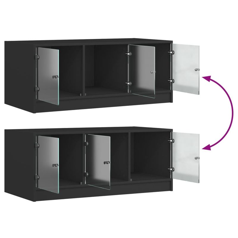 Casa si Gradina - Mobilier - Mese si birouri - Masute de cafea - Masuta de cafea cu usi din sticla, negru, 102x50x42 cm - Infinity.ro