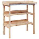 Casa si Gradina - Gradinarit si plante - Plante si ghivece - Ghivece si suporturi - Masa de plante cu raft, 78x38x82,5 cm, lemn masiv de brad - Infinity.ro