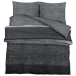 Casa si Gradina - Textile si covoare - Lenjerii de pat - Seturi de lenjerie - Set cu husa de pilota, gri inchis, 140x200 cm, bumbac, gri închis și negru, mărime 140x200 cm + 60x70 cm - Infinity.ro