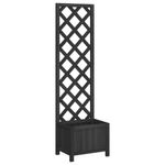 Casa si Gradina - Gradinarit si plante - Plante si ghivece - Ghivece si suporturi - Jardiniera cu spalier, negru, lemn masiv de brad - Infinity.ro