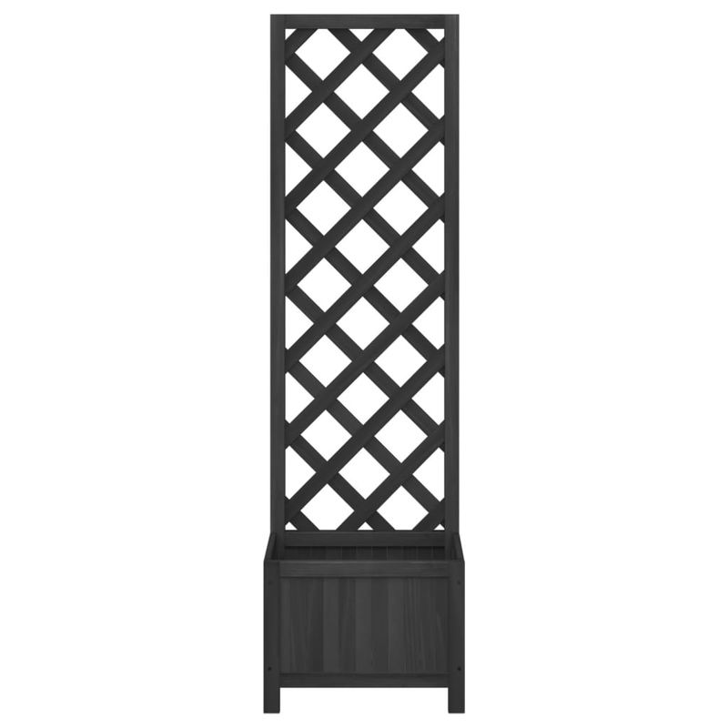 Casa si Gradina - Gradinarit si plante - Plante si ghivece - Ghivece si suporturi - Jardiniera cu spalier, negru, lemn masiv de brad - Infinity.ro