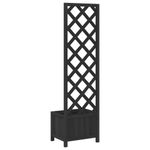 Casa si Gradina - Gradinarit si plante - Plante si ghivece - Ghivece si suporturi - Jardiniera cu spalier, negru, lemn masiv de brad - Infinity.ro