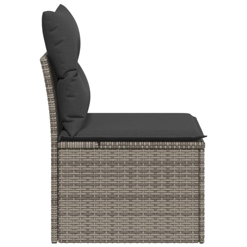 Casa si Gradina - Gradina si terasa - Mobilier exterior - Canapele si fotolii gradina - Canapea de gradina fara cotiere, cu perne, gri, poliratan - Infinity.ro