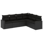 Casa si Gradina - Gradina si terasa - Mobilier exterior - Canapele si fotolii gradina - Set mobilier de gradina cu perne, 6 piese, negru, poliratan - Infinity.ro