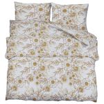 Casa si Gradina - Textile si covoare - Lenjerii de pat - Seturi de lenjerie - Set cu husa de pilota, alb si maro, 135x200 cm, bumbac - Infinity.ro