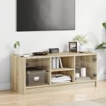 Casa si Gradina - Mobilier - Comode si corpuri - Comode - Comoda TV cu usi din sticla, stejar sonoma, 102x37x42 cm - Infinity.ro