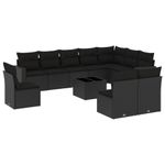 Casa si Gradina - Gradina si terasa - Mobilier exterior - Canapele si fotolii gradina - Set canapele de gradina cu perne, 11 piese, negru, poliratan - Infinity.ro