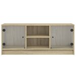 Casa si Gradina - Mobilier - Comode si corpuri - Comode - Comoda TV cu usi din sticla, stejar sonoma, 102x37x42 cm - Infinity.ro