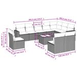 Casa si Gradina - Gradina si terasa - Mobilier exterior - Canapele si fotolii gradina - Set canapele de gradina cu perne, 11 piese, negru, poliratan - Infinity.ro