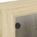 Casa si Gradina - Mobilier - Comode si corpuri - Comode - Comoda TV cu usi din sticla, stejar sonoma, 102x37x42 cm - Infinity.ro