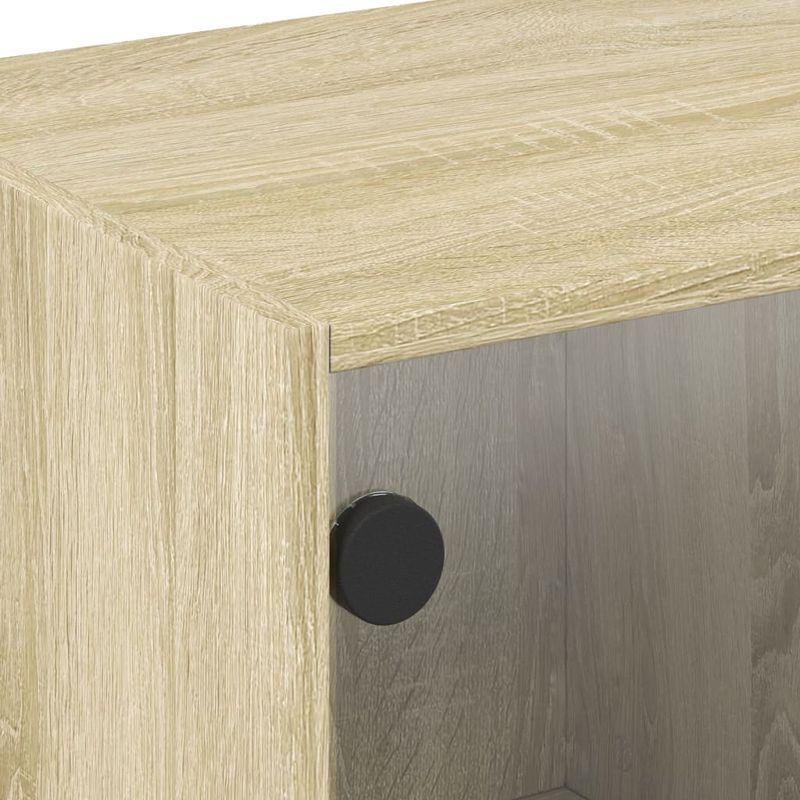 Casa si Gradina - Mobilier - Comode si corpuri - Comode - Comoda TV cu usi din sticla, stejar sonoma, 102x37x42 cm - Infinity.ro