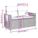 Casa si Gradina - Gradina si terasa - Mobilier exterior - Canapele si fotolii gradina - Canapea de gradina cu perne, 2 locuri, bej, poliratan - Infinity.ro