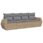 Casa si Gradina - Gradina si terasa - Mobilier exterior - Seturi mobila gradina - Set canapele de gradina, 4 piese, cu perne, bej, poliratan - Infinity.ro