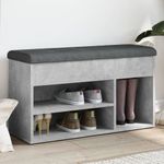 Casa si Gradina - Mobilier - Organizare si depozitare - Bancute - Banca de pantofi, gri beton, 82x32x45,5 cm, lemn prelucrat - Infinity.ro
