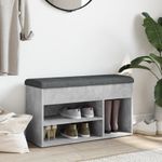Casa si Gradina - Mobilier - Organizare si depozitare - Bancute - Banca de pantofi, gri beton, 82x32x45,5 cm, lemn prelucrat - Infinity.ro