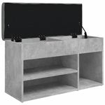 Casa si Gradina - Mobilier - Organizare si depozitare - Bancute - Banca de pantofi, gri beton, 82x32x45,5 cm, lemn prelucrat - Infinity.ro