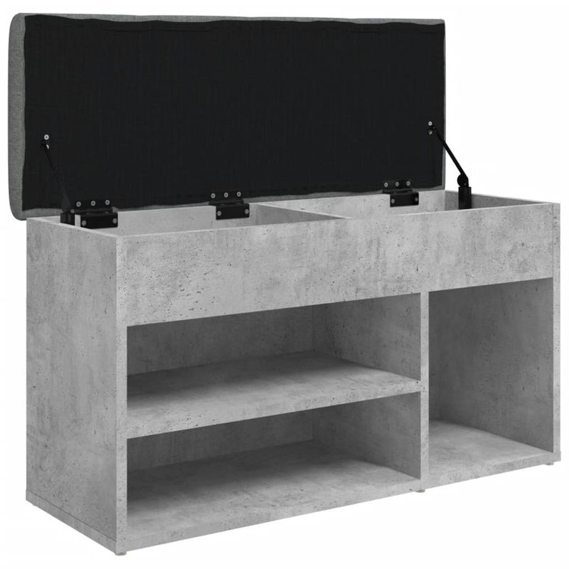 Casa si Gradina - Mobilier - Organizare si depozitare - Bancute - Banca de pantofi, gri beton, 82x32x45,5 cm, lemn prelucrat - Infinity.ro