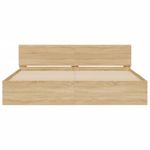 Casa si Gradina - Mobilier - Paturi si accesorii - Paturi - Cadru de pat cu tablie si LED, stejar sonoma, 200x200 cm - Infinity.ro