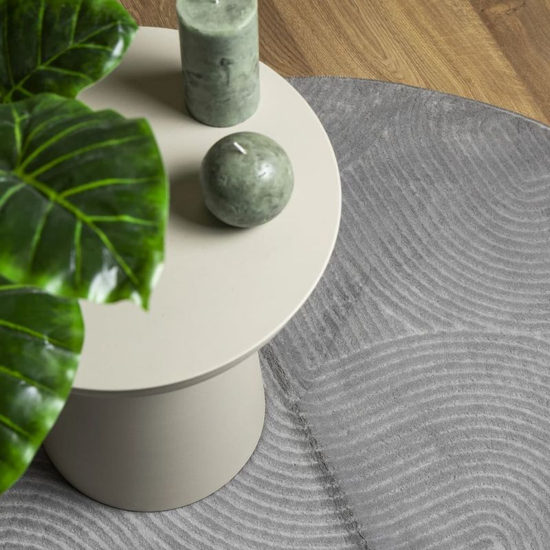 Casa si Gradina - Textile si covoare - Covoare - Covoare casa - Covor "IZA" aspect scandinav, cu fire scurte, gri, Ø 120 cm - Infinity.ro