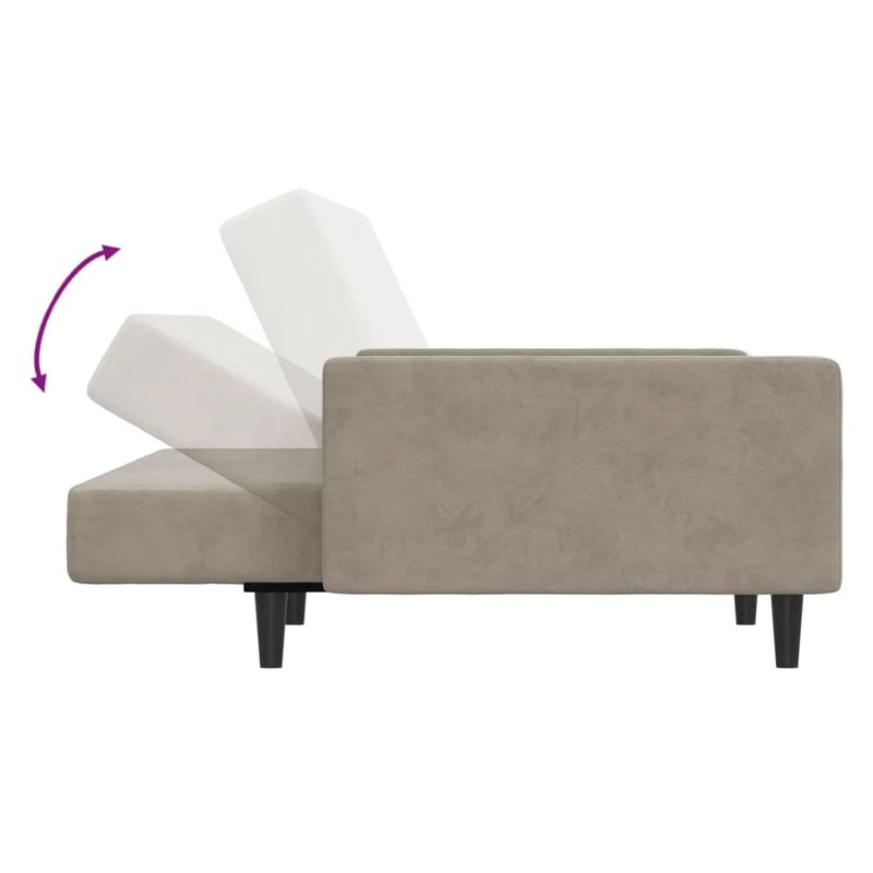 Casa si Gradina - Mobilier - Canapele si coltare - Canapele - Canapea extensibila cu 2 locuri, gri deschis, catifea - Infinity.ro