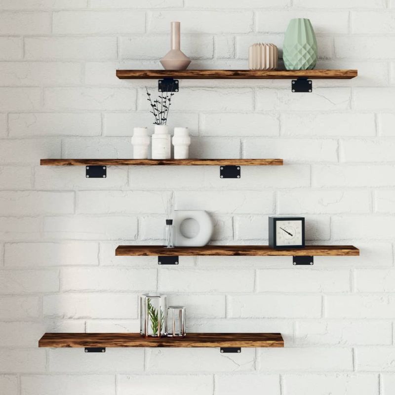 Casa si Gradina - Mobilier - Biblioteci si rafturi - Rafturi - Rafturi perete 4 buc. stejar fumuriu 60x10x1,5 cm lemn compozit - Infinity.ro