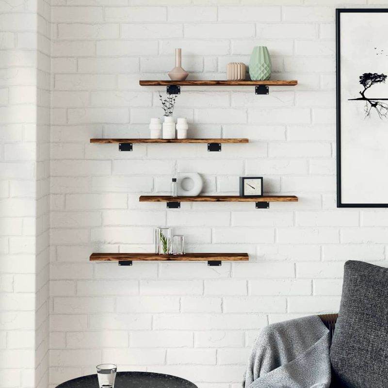 Casa si Gradina - Mobilier - Biblioteci si rafturi - Rafturi - Rafturi perete 4 buc. stejar fumuriu 60x10x1,5 cm lemn compozit - Infinity.ro