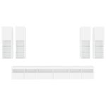 Casa si Gradina - Mobilier - Comode si corpuri - Comode - Set comode TV de perete, 7 piese, cu lumini LED, alb - Infinity.ro