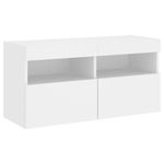 Casa si Gradina - Mobilier - Comode si corpuri - Comode - Set comode TV de perete, 7 piese, cu lumini LED, alb - Infinity.ro