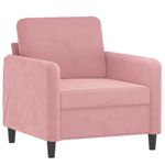 Casa si Gradina - Mobilier - Canapele si coltare - Canapele - Canapea de o persoana, Roz, 60 cm, catifea - Infinity.ro