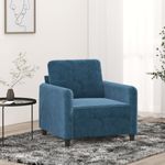 Casa si Gradina - Mobilier - Canapele si coltare - Canapele - Canapea de o persoana, Albastru, 60 cm, catifea - Infinity.ro