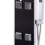 Casa si Gradina - Constructii - Scule electrice si accesorii - Accesorii polizare si slefuire - Unitate panou de dus, sticla, 18 x 42,1 x 120 cm, negru - Infinity.ro