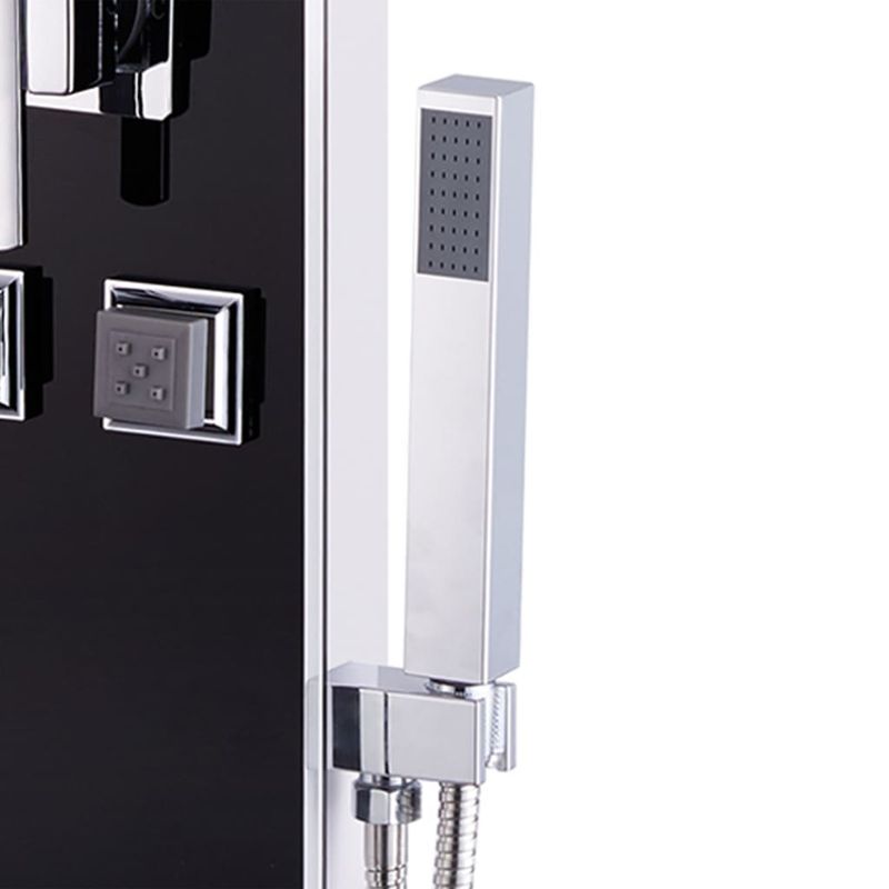 Casa si Gradina - Constructii - Scule electrice si accesorii - Accesorii polizare si slefuire - Unitate panou de dus, sticla, 18 x 42,1 x 120 cm, negru - Infinity.ro