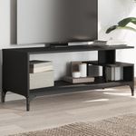Casa si Gradina - Mobilier - Comode si corpuri - Comode - Comoda TV negru 102x40x41 cm lemn si otel vopsit electrostatic - Infinity.ro