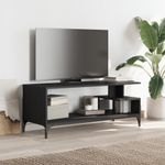 Casa si Gradina - Mobilier - Comode si corpuri - Comode - Comoda TV negru 102x40x41 cm lemn si otel vopsit electrostatic - Infinity.ro