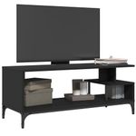 Casa si Gradina - Mobilier - Comode si corpuri - Comode - Comoda TV negru 102x40x41 cm lemn si otel vopsit electrostatic - Infinity.ro
